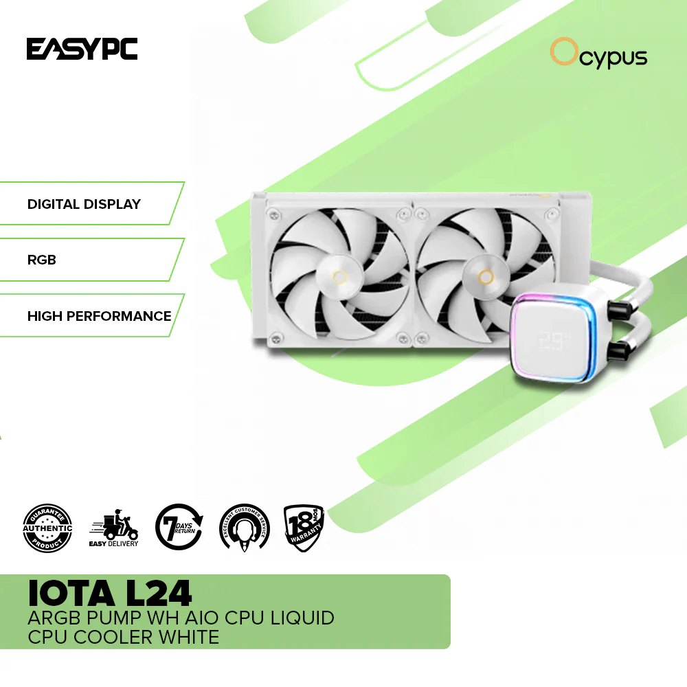 OCYPUS IOTA L24 ARGB PUMP WH AIO CPU LIQUID CPU COOLER WHITE - Image 2