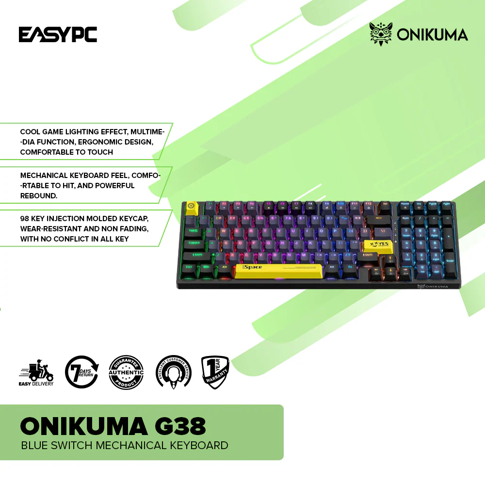 Onikuma G38 blue switch Mechanical keyboard - Image 2