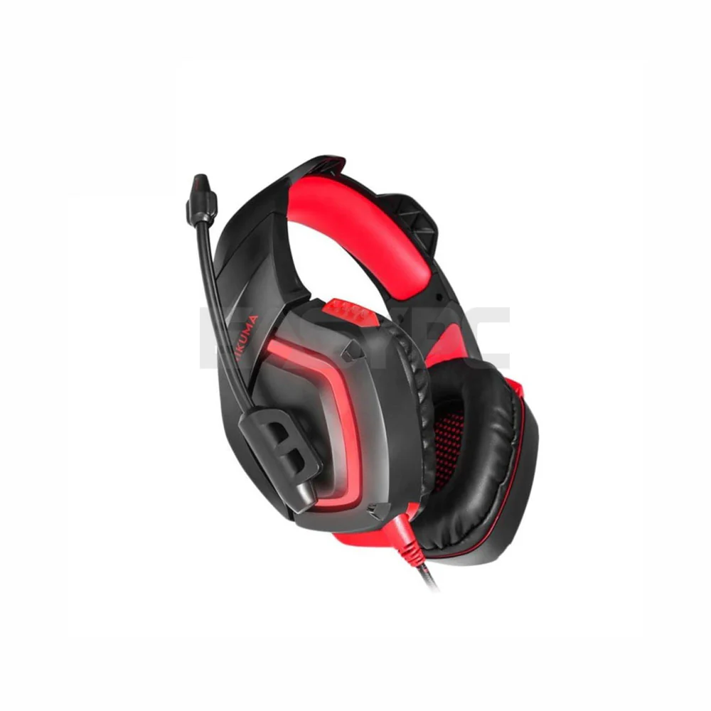 Onikuma K1-B Red LED Light Gaming Headset Black - Image 3