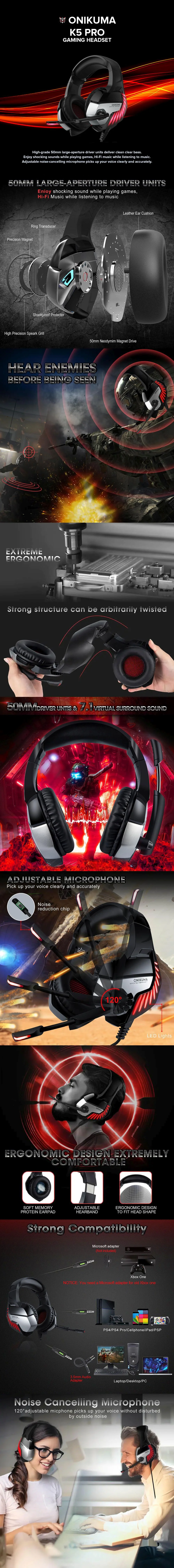 Onikuma K5 Pro Gaming Headset - Image 5