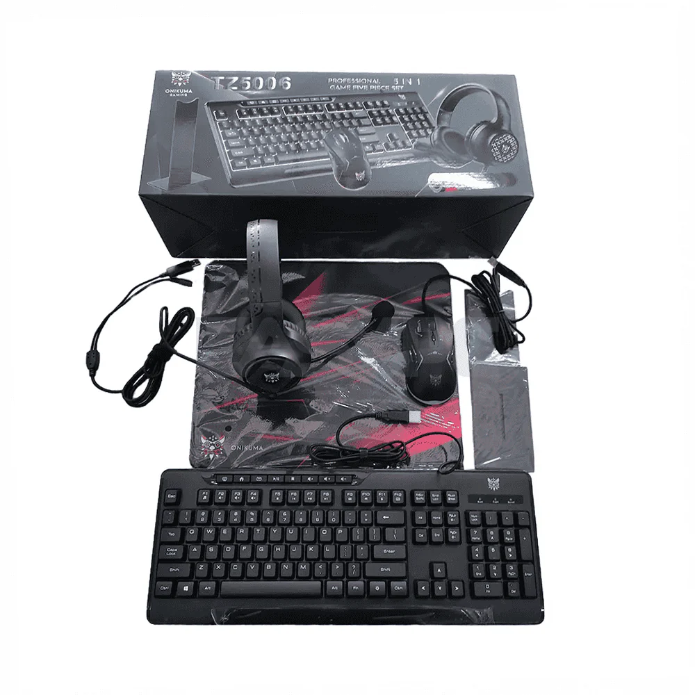 Onikuma TZ5006 5 in 1 Combo Gaming Set - Mouse/Keyboard/Headset/Headset stand/Mousepad - Image 3
