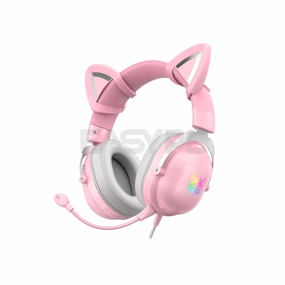 Onikuma X11 Cat Ear RGB Gaming Headset Pink