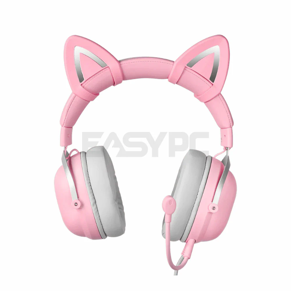 Onikuma X11 Cat Ear RGB Gaming Headset Pink - Image 4