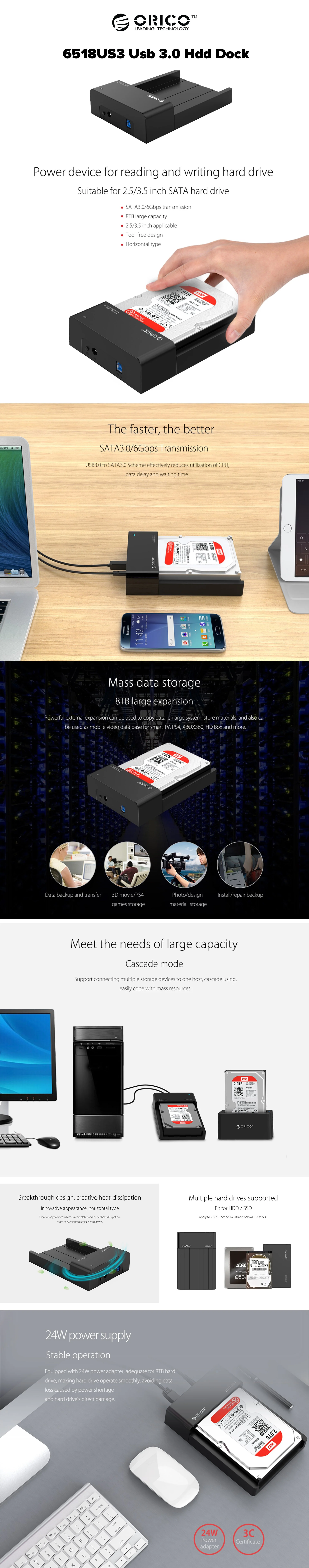 Orico 6518US3 Usb 3.0 Hdd Dock - Image 3