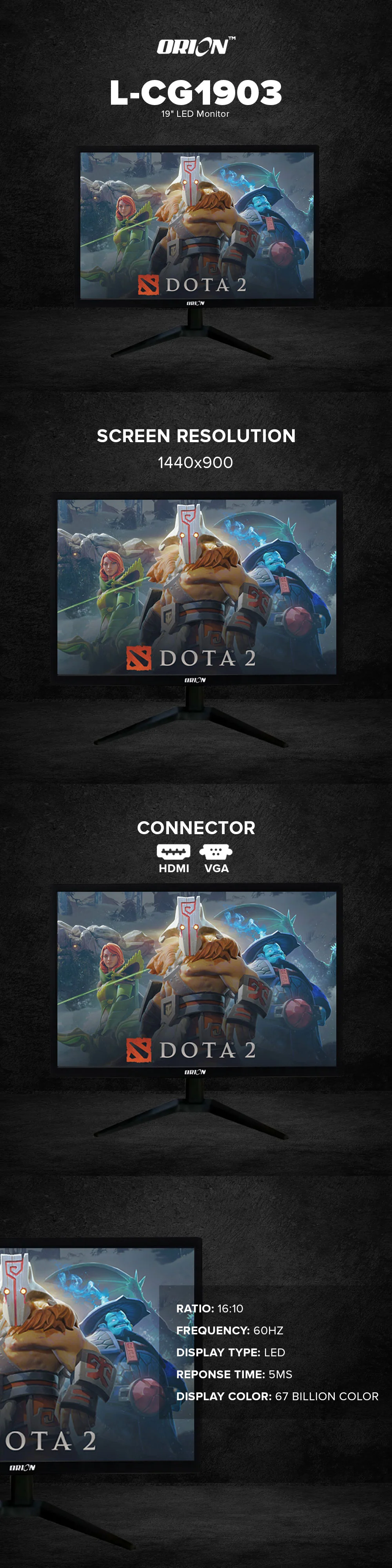 Orion L-CG1903 19 LED Monitor - Image 5