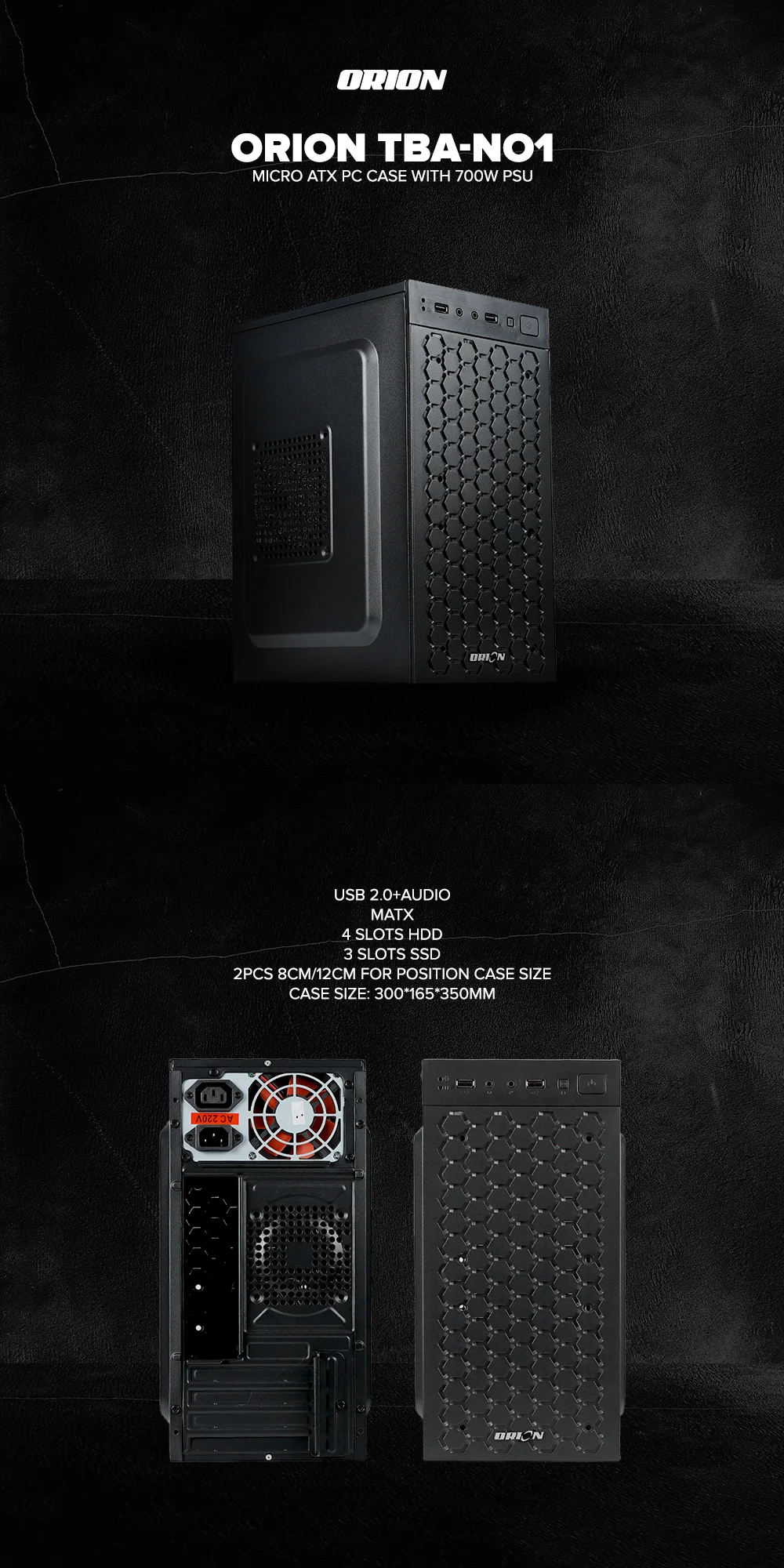 Orion TBA-NO1 Micro ATX PC Case with 700w PSU - Image 5