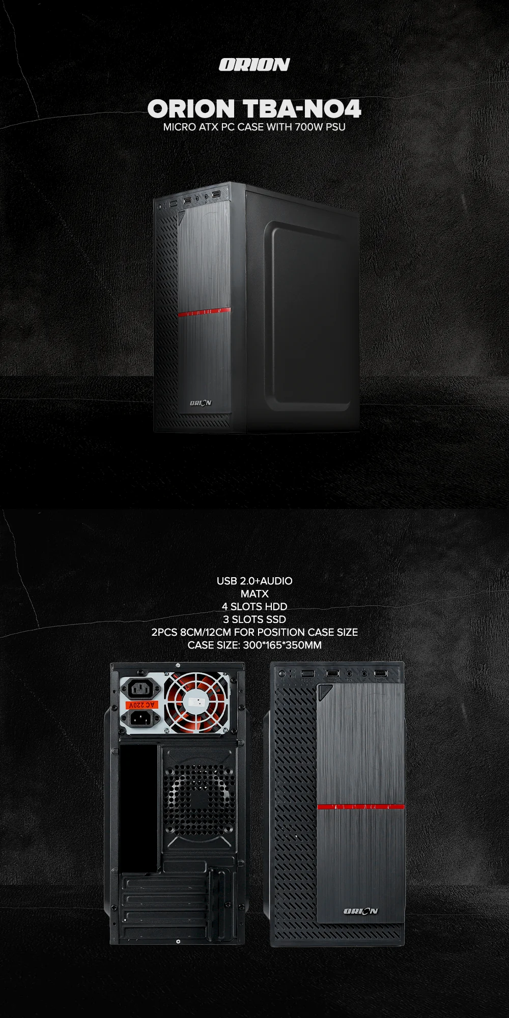 Orion TBA-NO4 Micro ATX PC Case with 700w PSU - Image 5