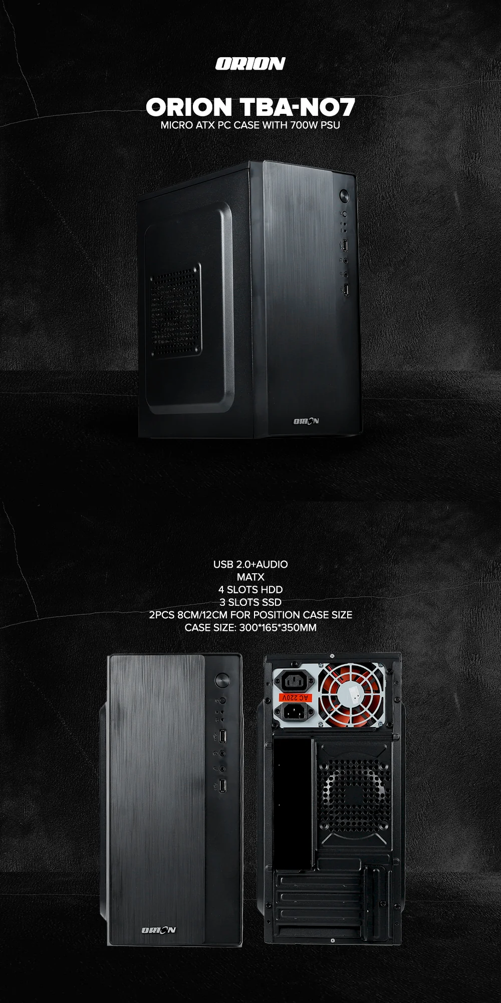 Orion TBA-NO7 Micro ATX PC Case with 700w PSU - Image 5