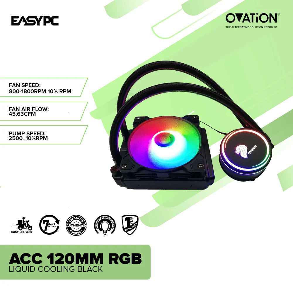 Ovation ACC 120mm RGB Liquid Cooling Black - Image 2