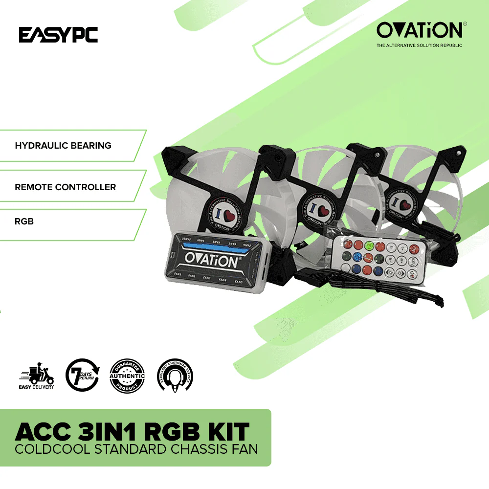Ovation ACC 3in1 RGB kit Coldcool Standard Chassis Fan - Image 2