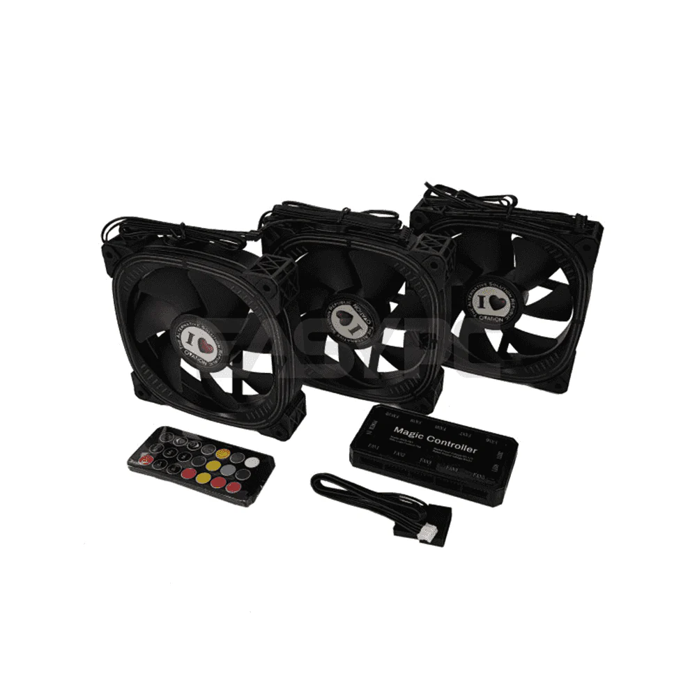 Ovation ACC 3in1 RGB Kit Hypercool Chassis Fan Black