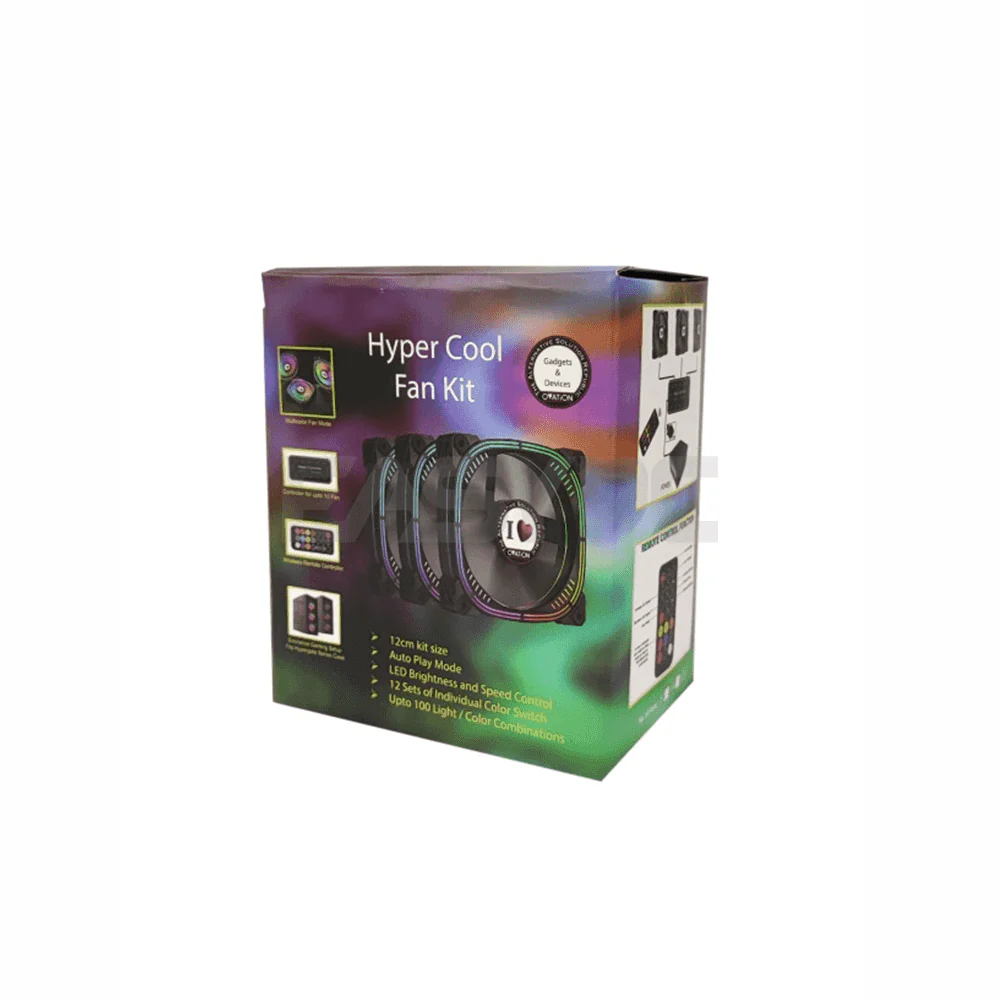 Ovation ACC 3in1 RGB Kit Hypercool Chassis Fan Black - Image 4