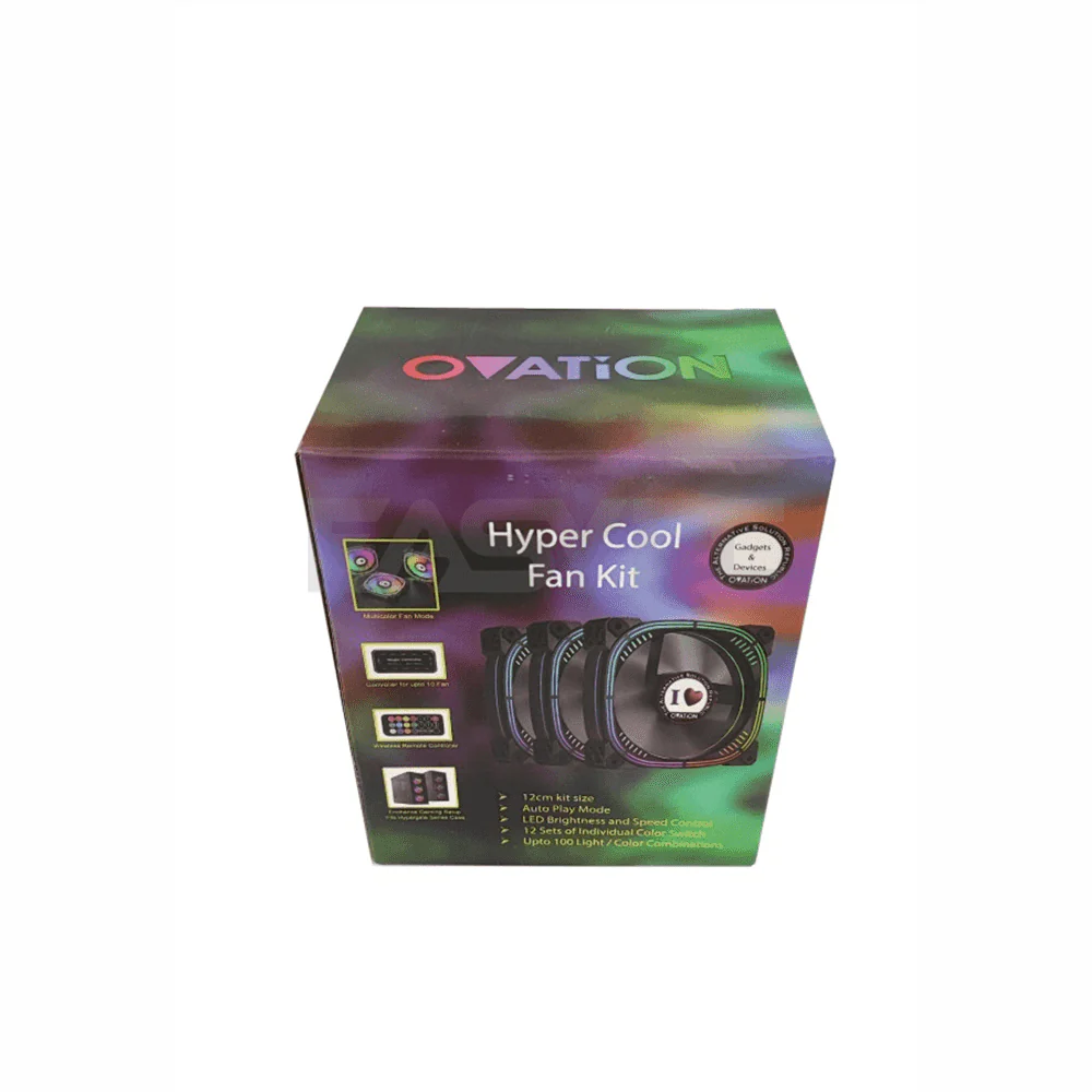 Ovation ACC 4in1 RGB Kit Hypercool Chassis Fan Black - Image 3