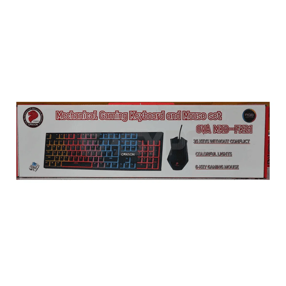Ovation BTS KF 2in1 RGB Mechanical Keyboard and Mouse Black - Image 3