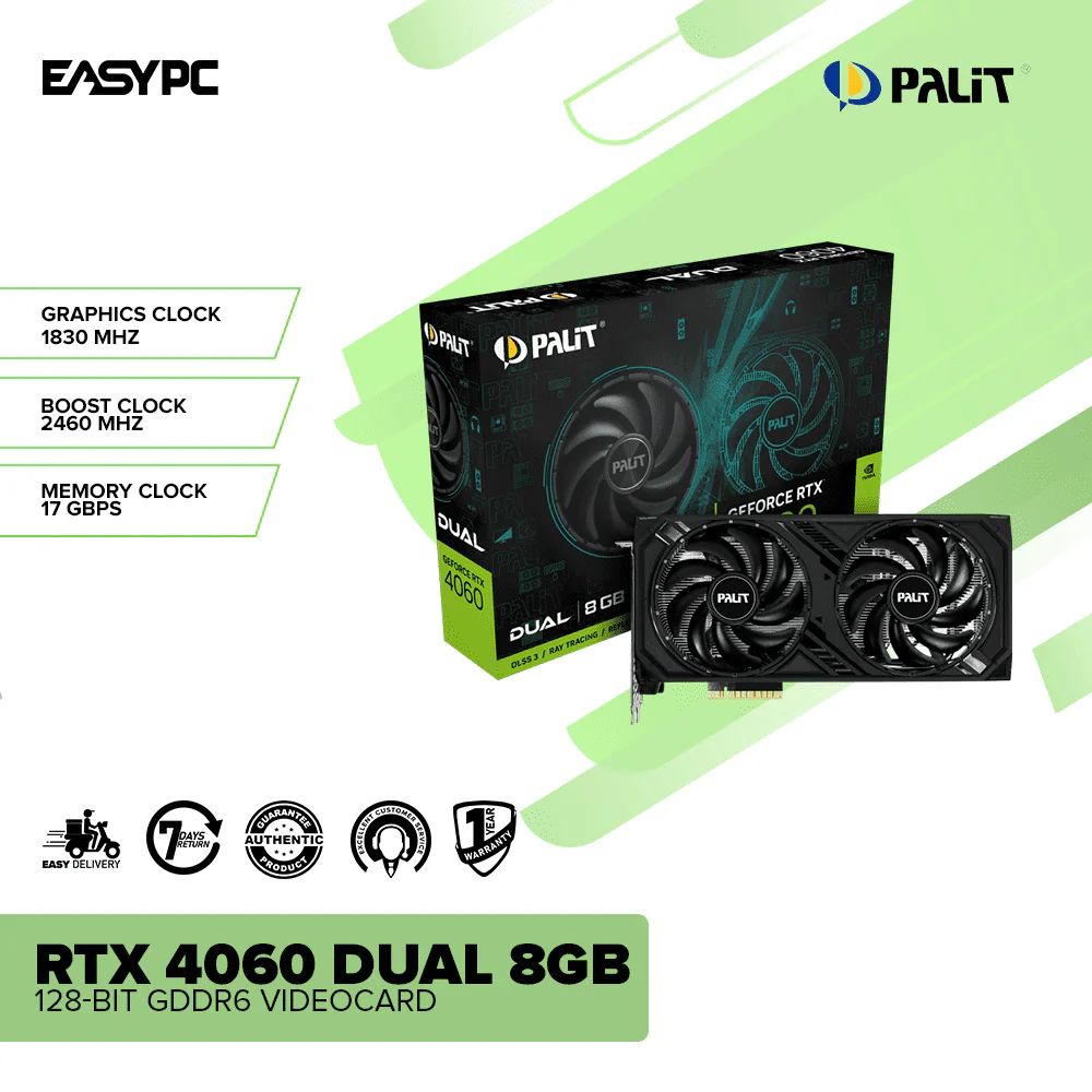 Palit NVIDIAÂ® GeForce RTXÂ™ 4060 Dual 8GB 128-bit GDDR6 Videocard - Image 2