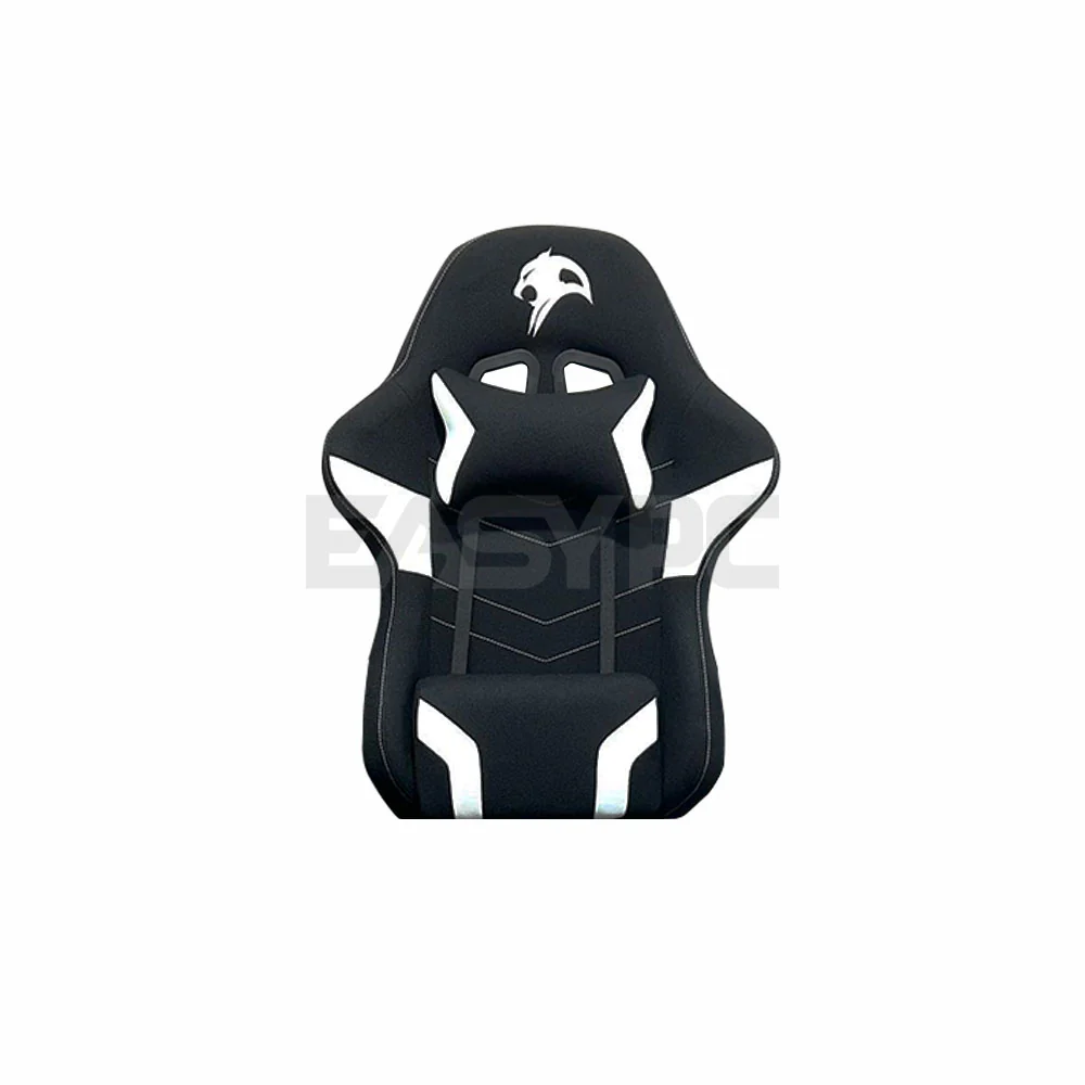 Panther Eclipse Series Nylon Legs Fabric with Footrest Gaming Chair Black White - Image 3