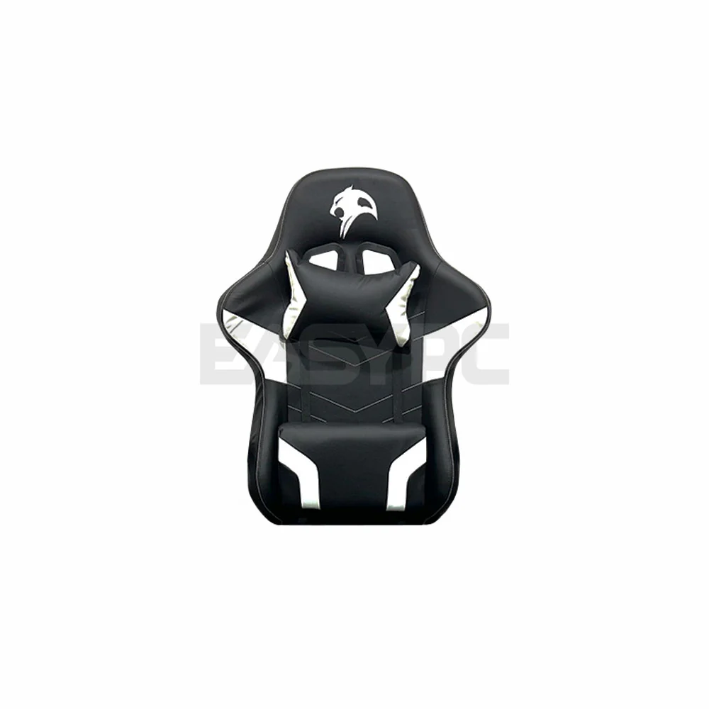 Panther Eclipse Series Nylon Legs Leather with Footrest Gaming Chair Black White - Image 3