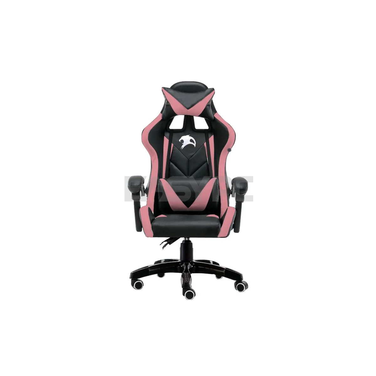 Panther Nightfall Series Nylon Legs Leather Gaming Chair Black Pink