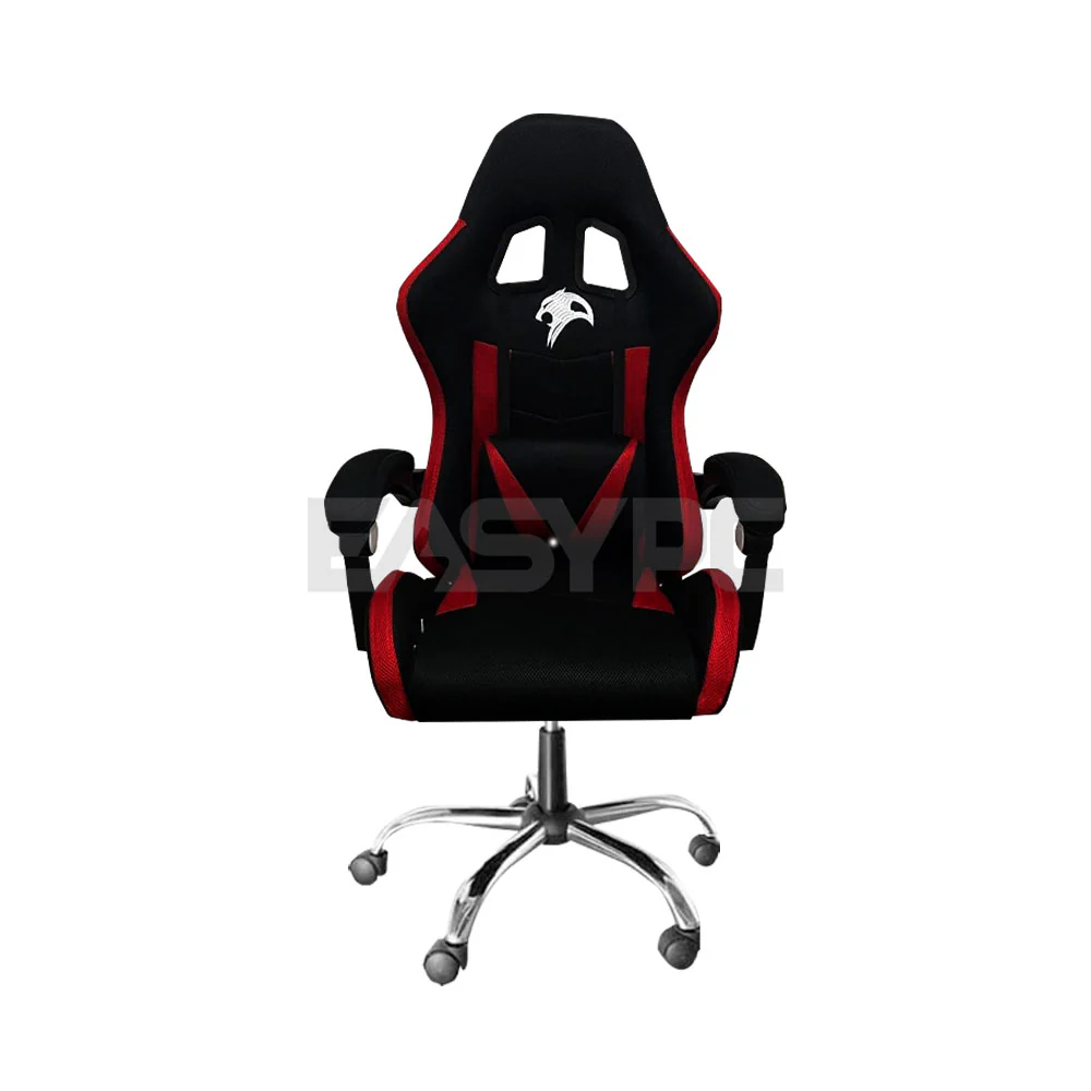 Panther Nightfall Series Steel Legs Fabric Adjustable Height Ergonomically Designed Gaming Chair Red