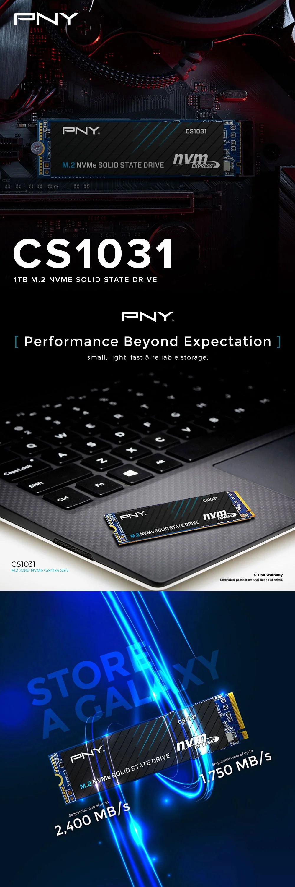 PNY CS1031 1TB M.2 2280 Gen3X4 NVME Soli State Drive - Image 6