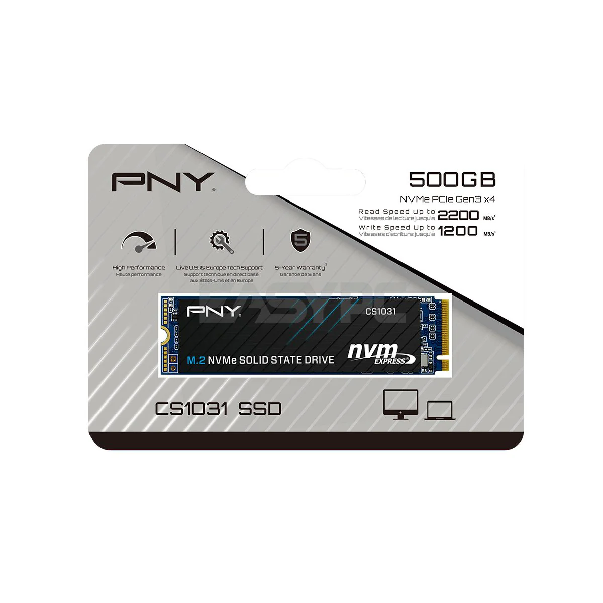 PNY CS1031 500gb M.2 2280 Gen3X4 NVME Solid State Drive