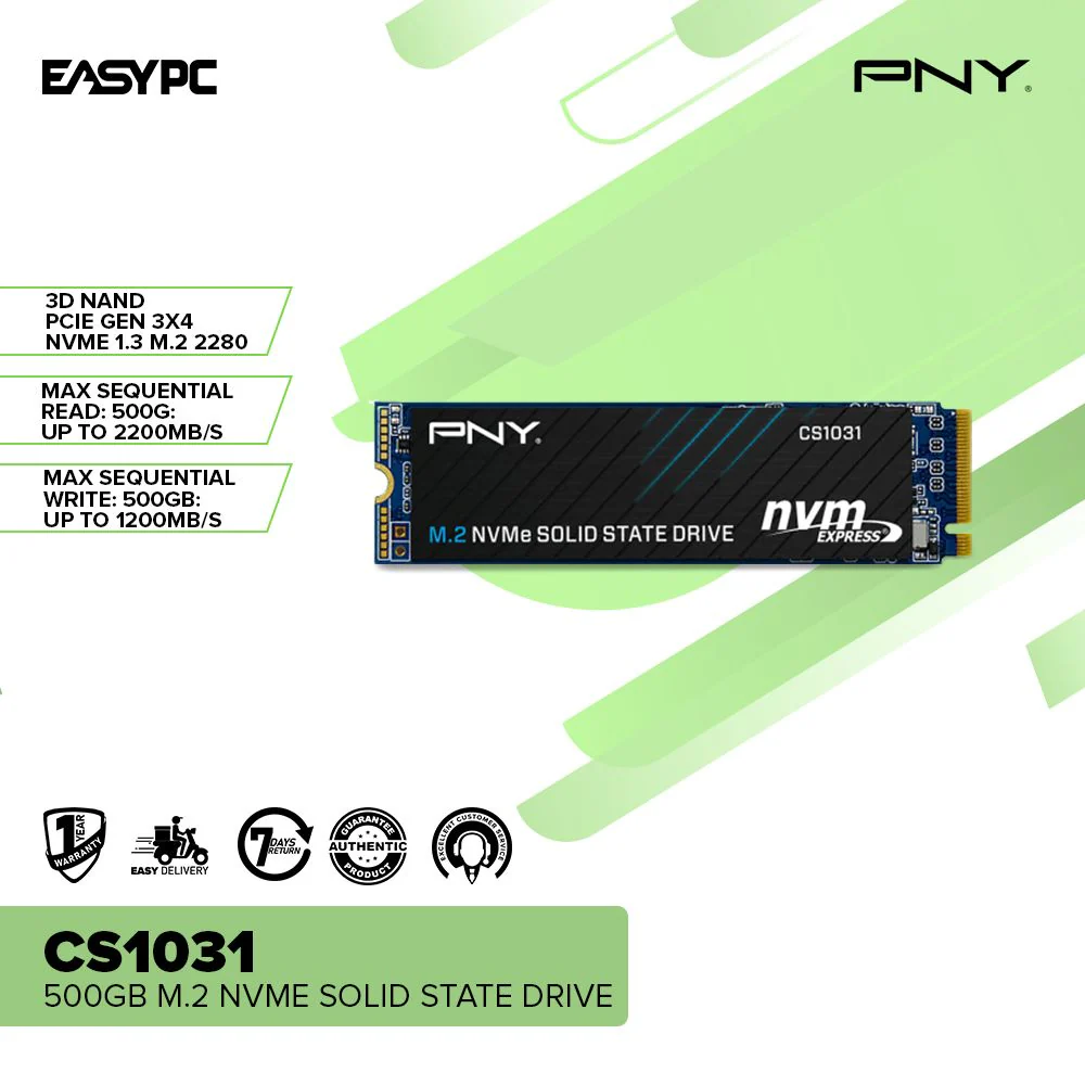 PNY CS1031 500gb M.2 2280 Gen3X4 NVME Solid State Drive - Image 2