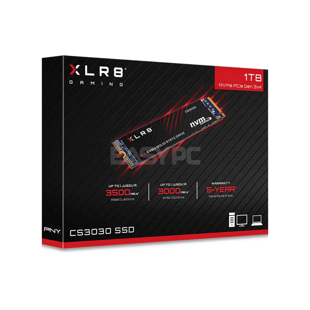 PNY CS3030 1TB M.2 NVME Solid State Drive - Image 3