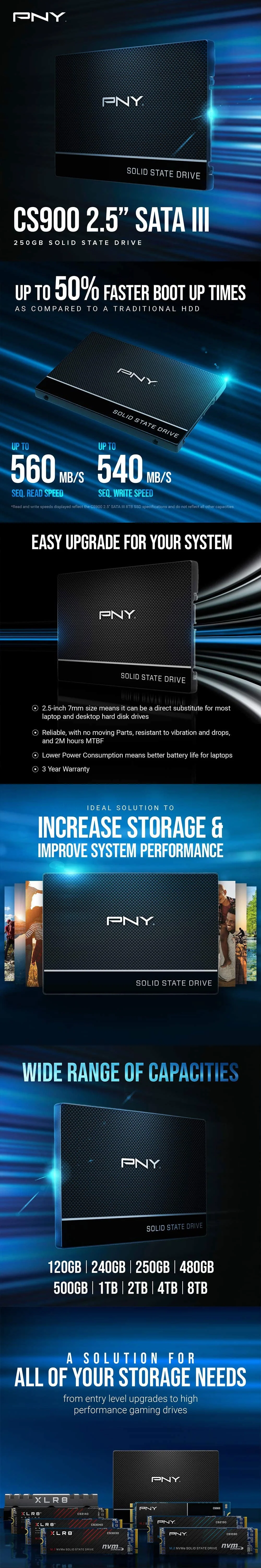 PNY CS900 250gb Reliable storage Solid State Drive SATA 2.5 - Image 5