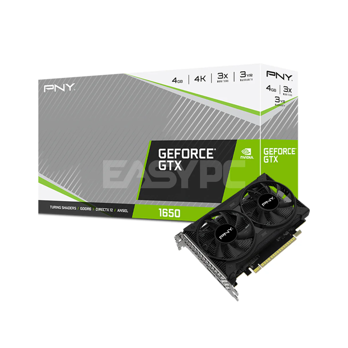 PNY NVIDIA® GeForce GTX™ 1650 Dual Fan 4GB 128bit GDDR6 Gaming Videocard