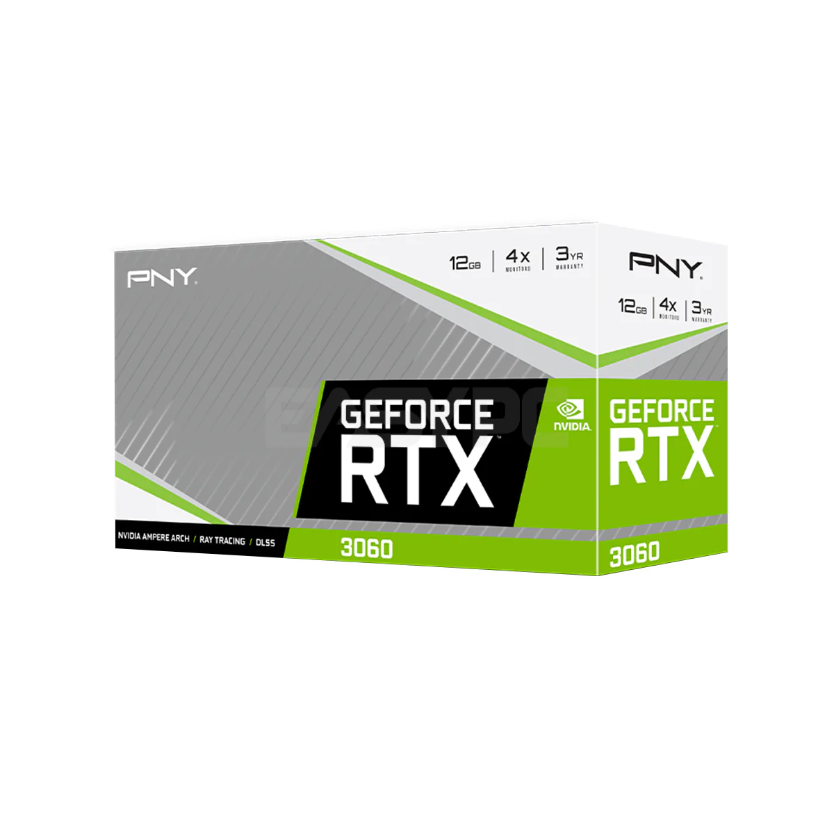 PNY NVIDIAÂ® GeForce RTXÂ™ 3060 Uprising VCG306012DFMPB Dual Fan 12gb 192bit GDdr6 Gaming Videocard LHR