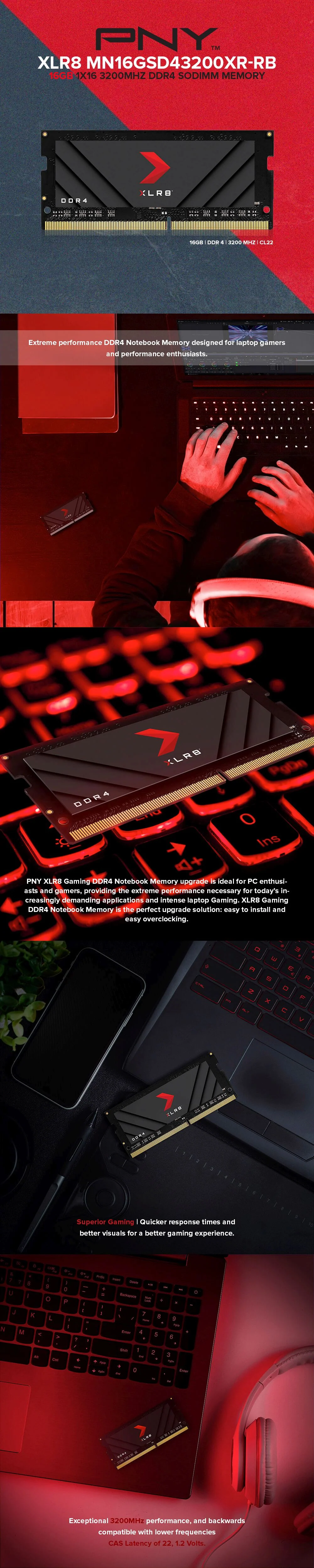 PNY XLR8 MN16GSD43200XR-RB 16gb 1x16 3200mhz Ddr4 Sodimm Memory - Image 6