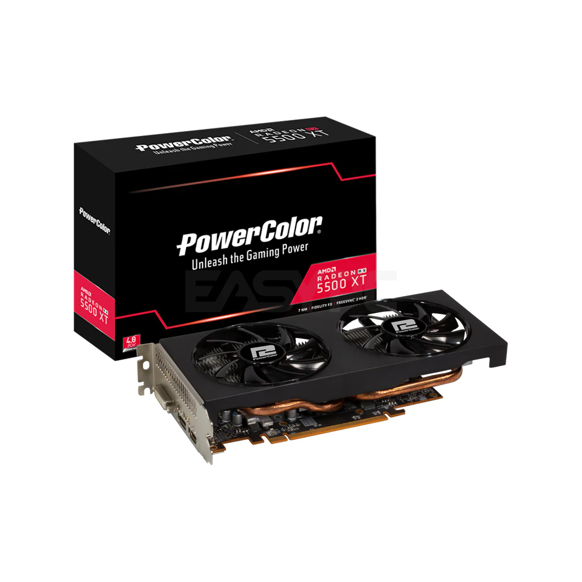 Powercolor  Rx 5500xt 8GBD6-DH/OC  8gb 128bit GDdr6  Radeon VR Ready Premium, PCIeÂ¨ 4.0 Support, Microsoft Windows 7 and 10 Support, HDMI, Radeon FreeSync 2 HDR Graphics Card Gaming Videocard