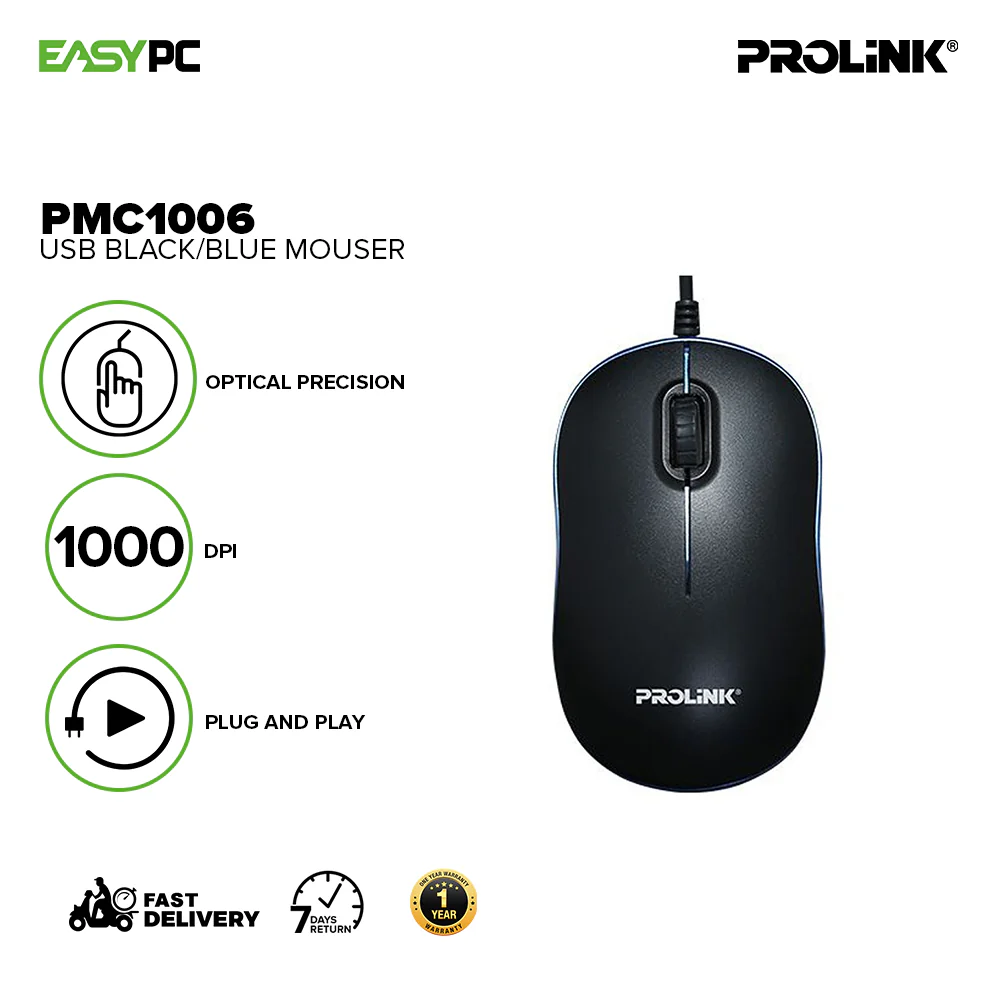 Pro-Link PMC1006 USB Black/Blue Mouse - Image 2