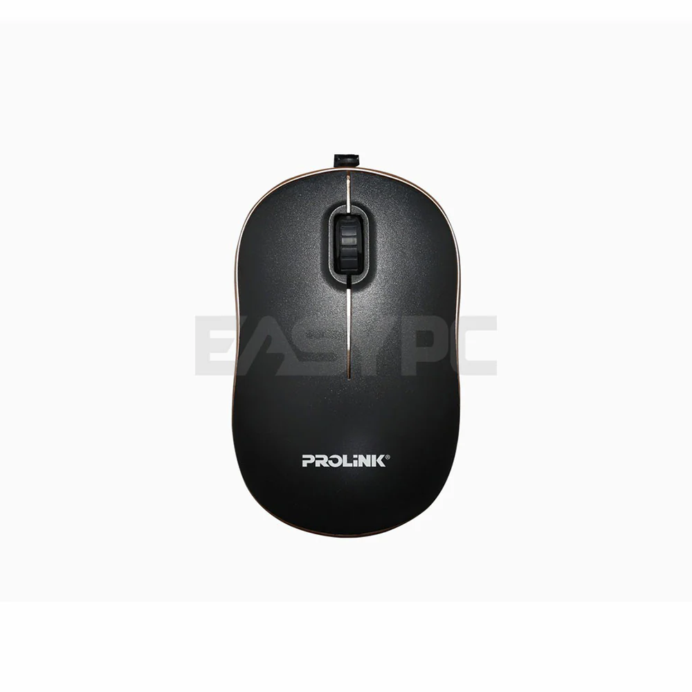Pro-Link PMC1006 Stylish & Elegant Design High Precision Optical Easier & Faster Scrolling Black Gold USB Mouse - Image 3