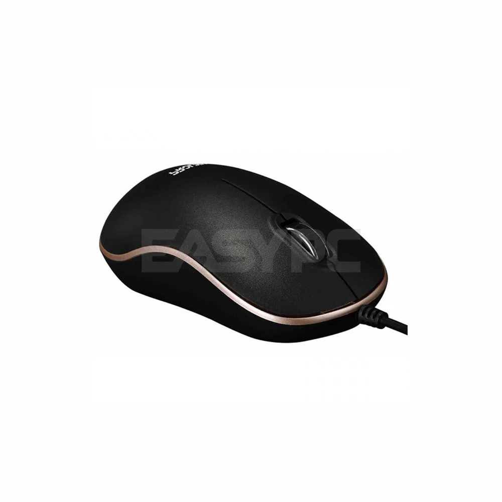 Pro-Link PMC1006 Stylish & Elegant Design High Precision Optical Easier & Faster Scrolling Black Gold USB Mouse - Image 4