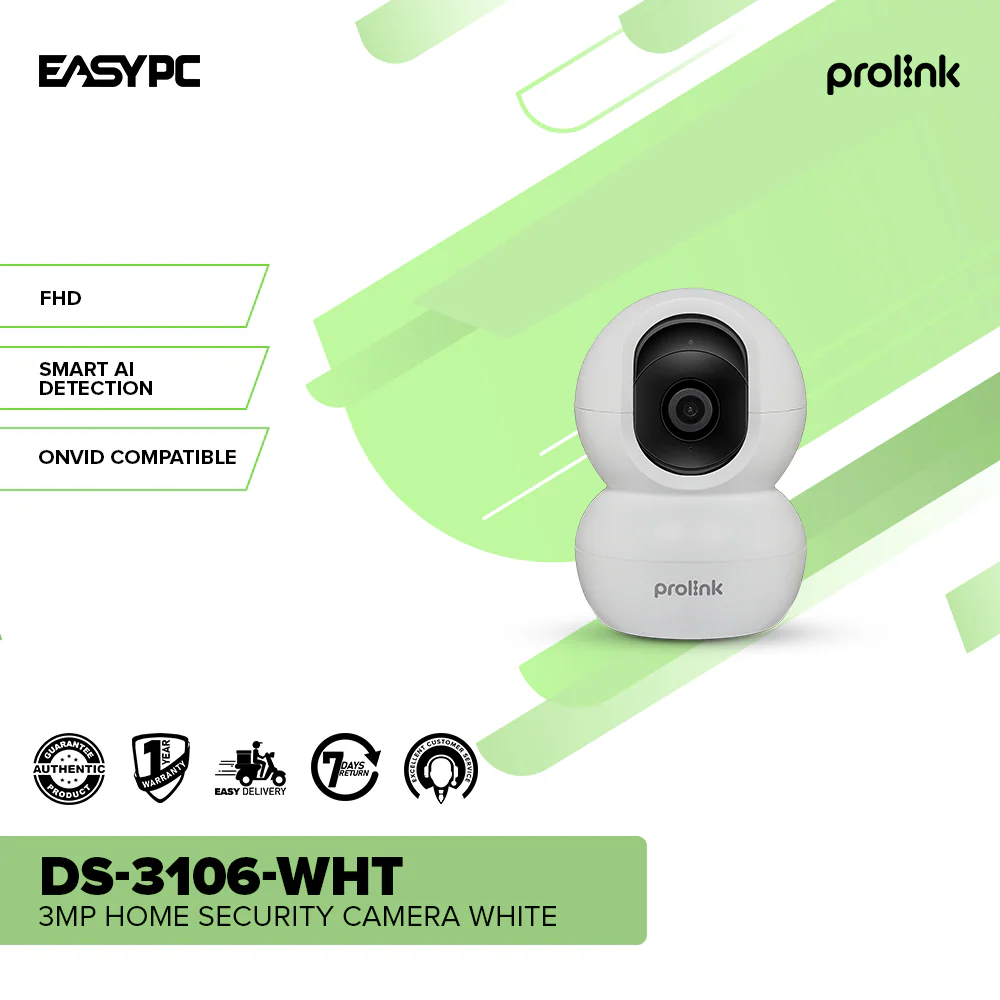 Prolink DS-3106-WHT 3MP Home Security Camera White - Image 2