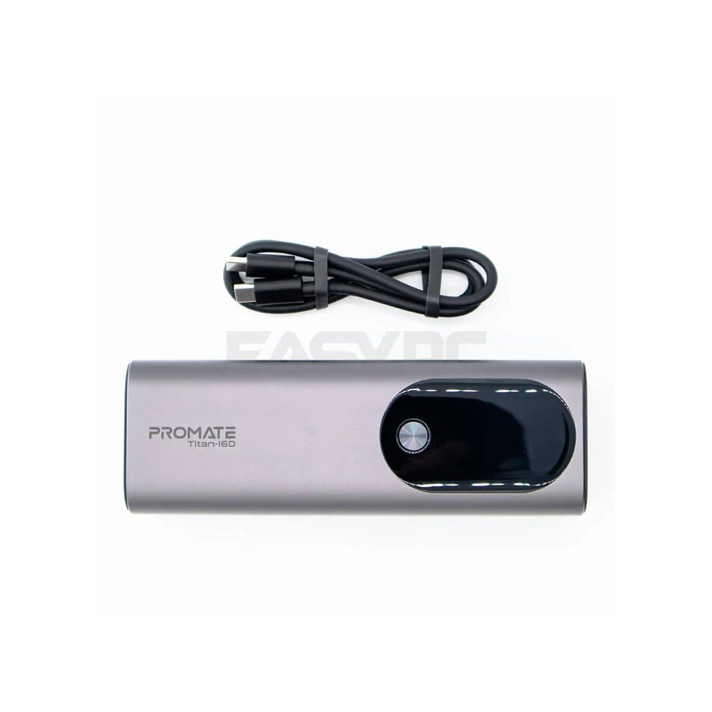 Promate Titan-160 Ultra-Compact 160W Multi-Port PD 3.1 Power Bank with TFT LCD Screen - Image 6
