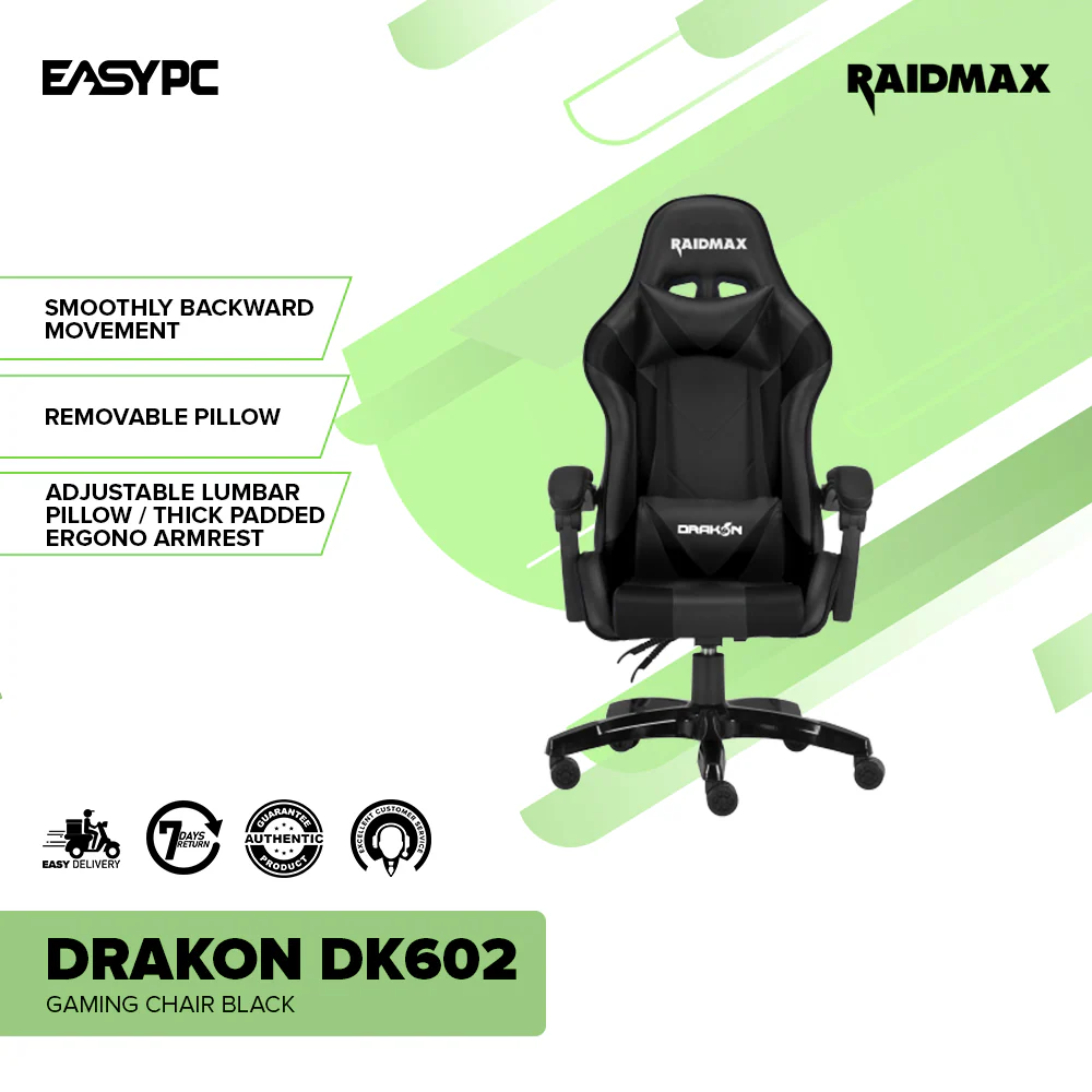 Raidmax Drakon DK602 Gaming Chair Black - Image 2