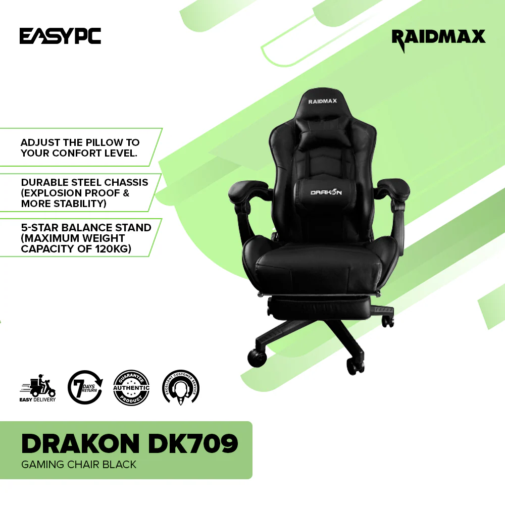 Raidmax Drakon DK709 Gaming Chair Black - Image 2