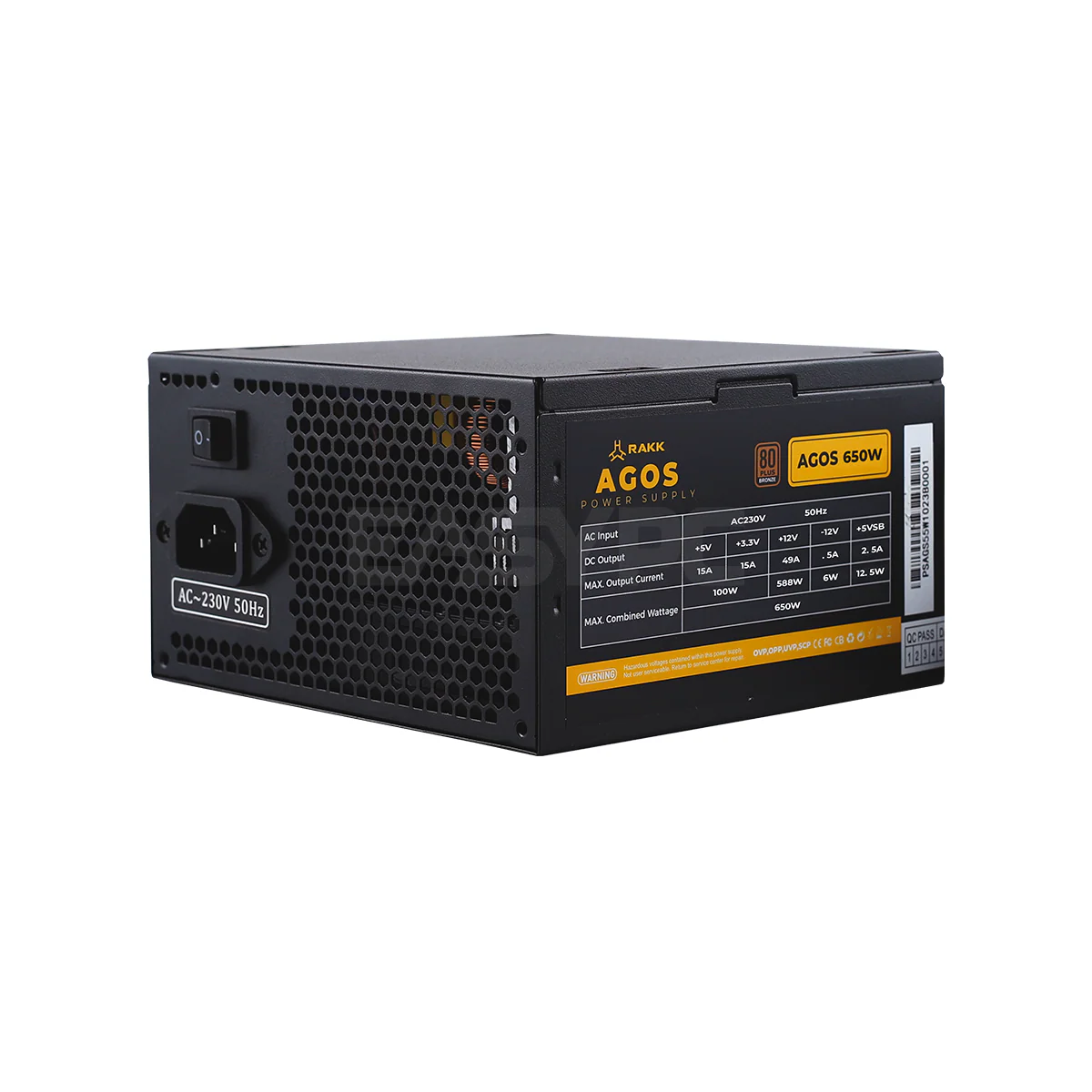 RAKK AGOS 650 Watts 80+ Bronze Power Supply - Image 3