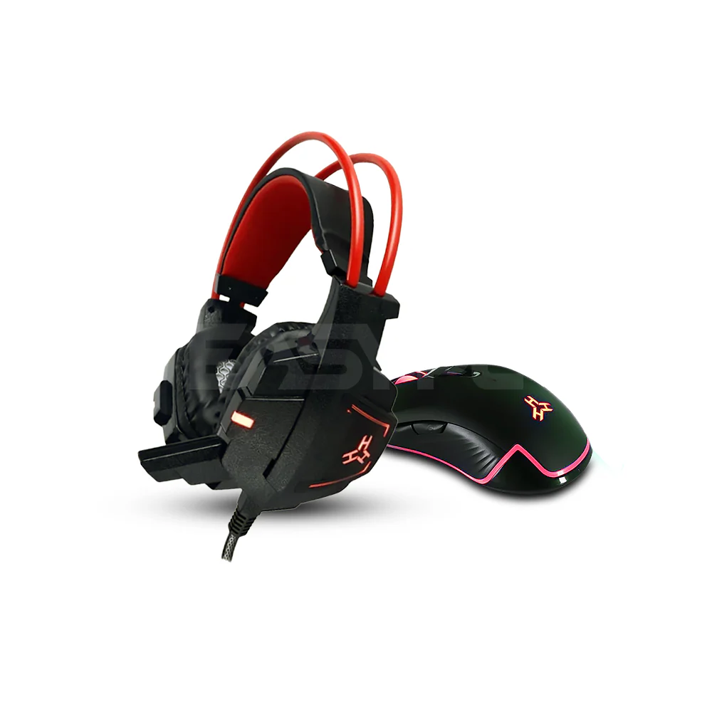 RAKK Alti Illuminated RGY Gaming Mouse + RAKK Daguob Illuminated Gaming Headset Red