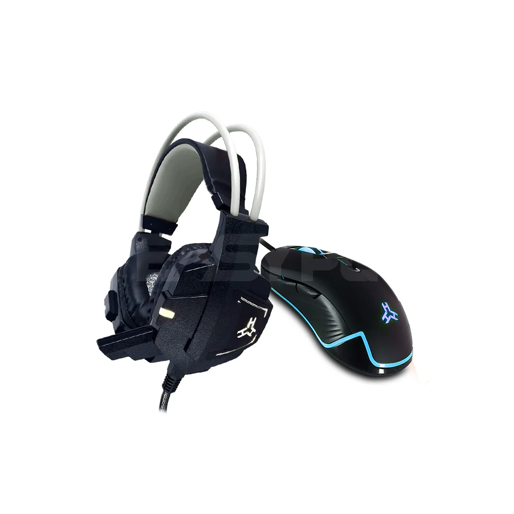 RAKK Alti Illuminated RGY Gaming Mouse + RAKK Daguob Illuminated Gaming Headset White