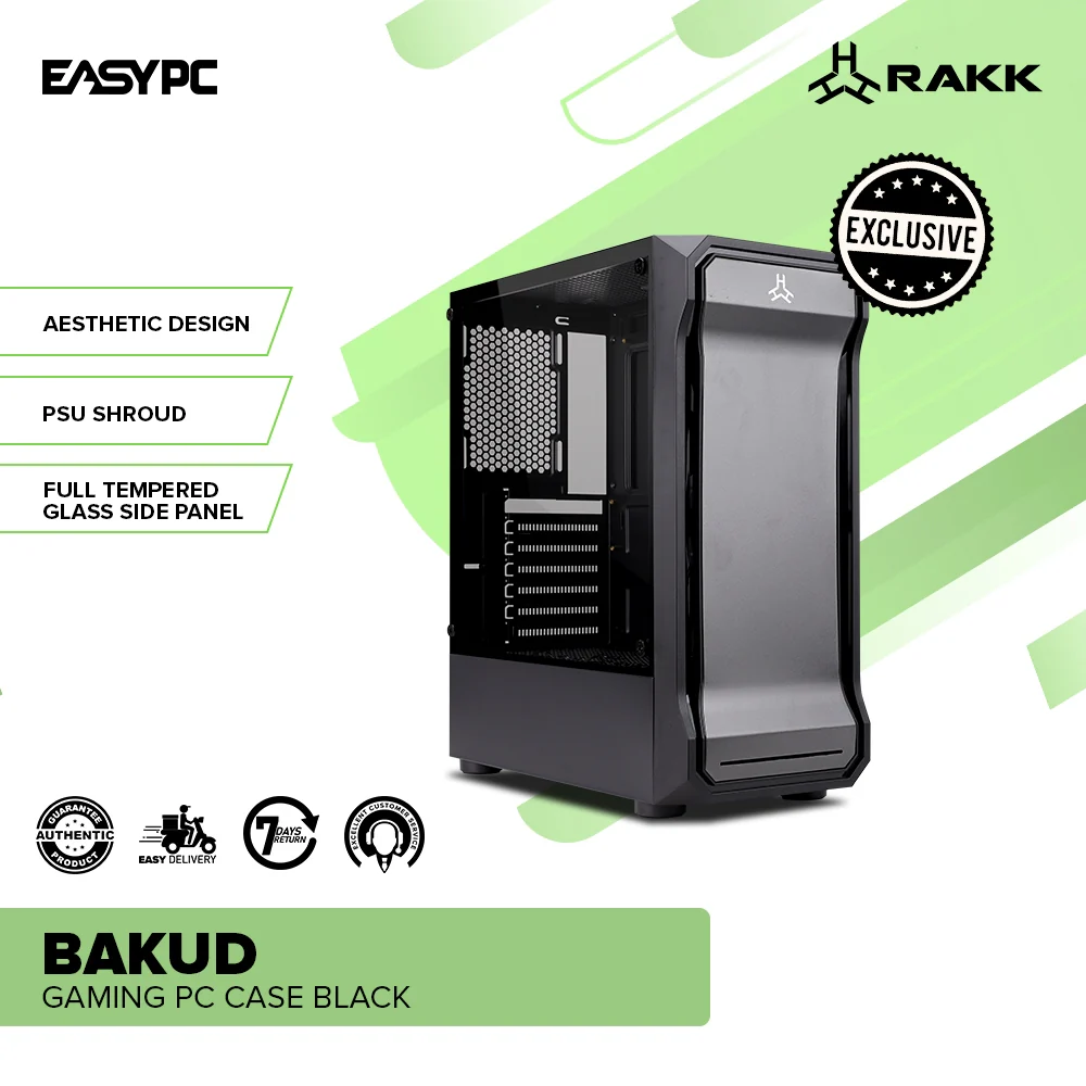 RAKK BAKUD Gaming PC Case Black / RAKK BAKUD PC Case | MARIS PRO CHASSIS FAN 3-in-1 KIT - Image 2