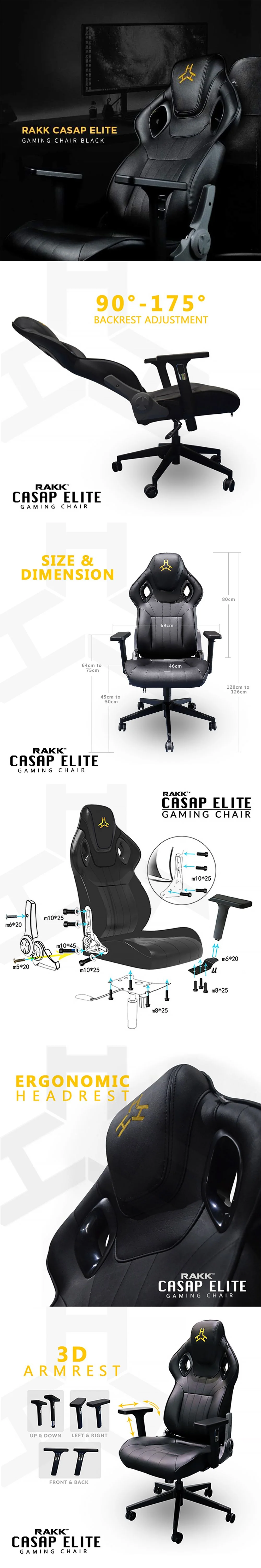 Rakk Casap Elite Gaming Chair Black - Image 9