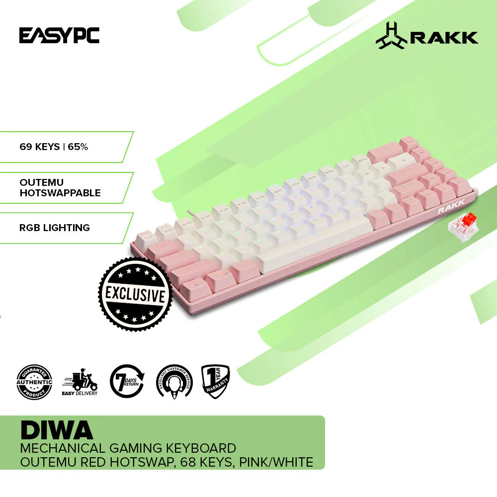 RAKK DIWA Outemu Blue/Red Mecahnical Gaming Keyboard - Image 23