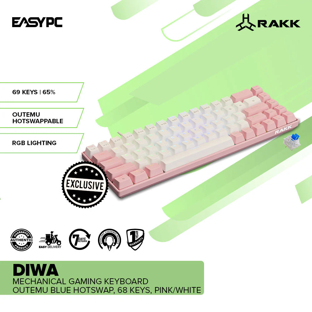 RAKK DIWA Outemu Blue/Red Mecahnical Gaming Keyboard - Image 9