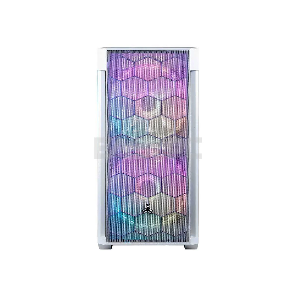 RAKK GALURA ATX Adjustable Storage Bracket with aRGB Fans Black and white Gaming Case