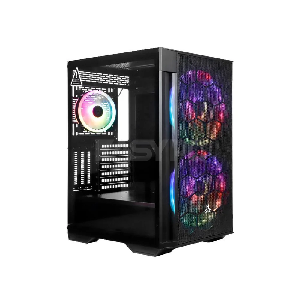RAKK GALURA ATX Adjustable Storage Bracket with aRGB Fans Black and white Gaming Case - Image 8