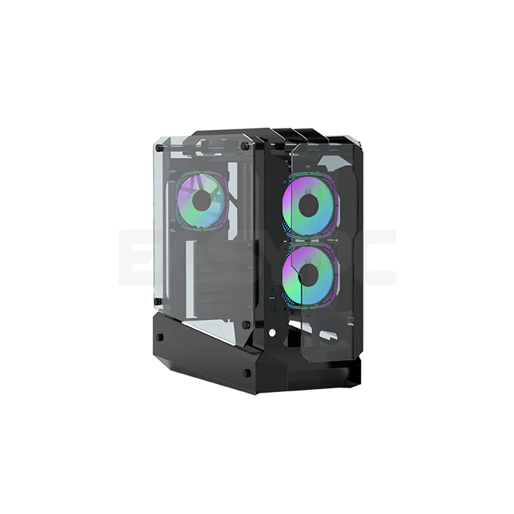 RAKK Grande ATX Open Frame Gaming Case Black Tempered