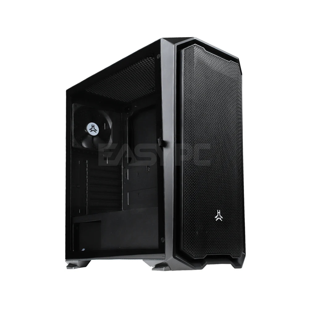 Rakk Haliya ATX Mid Tower Tempered Glass, Support mATX, iTX with 120mm fan Black/White PC Gaming Case
